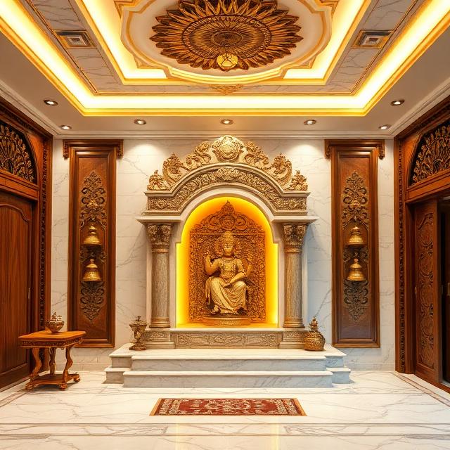 Pooja Room Design — premium luxury interior design service in Hyderabad by Zikhra